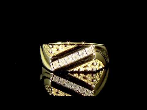 Men's 14k Yellow Gold Cluster Diamond Ring