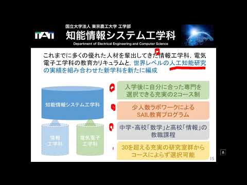 東京農工大学工学部 知能情報システム工学科 総合型選抜「SAIL入試」案内