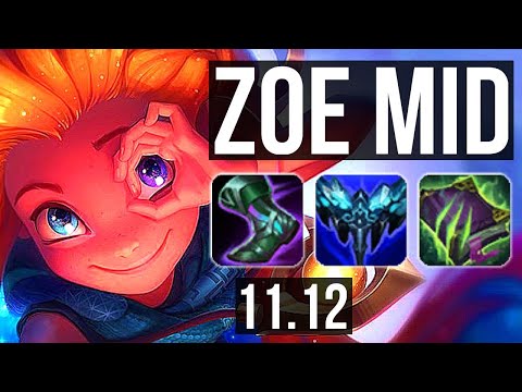 ZOE vs NOCTURNE (MID) | Rank 3 Zoe, 1000+ games, 1.6M mastery, 8/2/10 | KR Challenger | v11.12