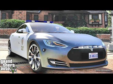 GTA 5 MODS LSPDFR 814 - TESLA PATROL!!! (GTA 5 REAL LIFE PC MOD)