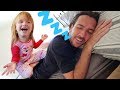 DAD WON’T WAKEUP!!  Asleep Morning Routine! Adley helps Dad get ready (Cereal and Bacon Dreams)