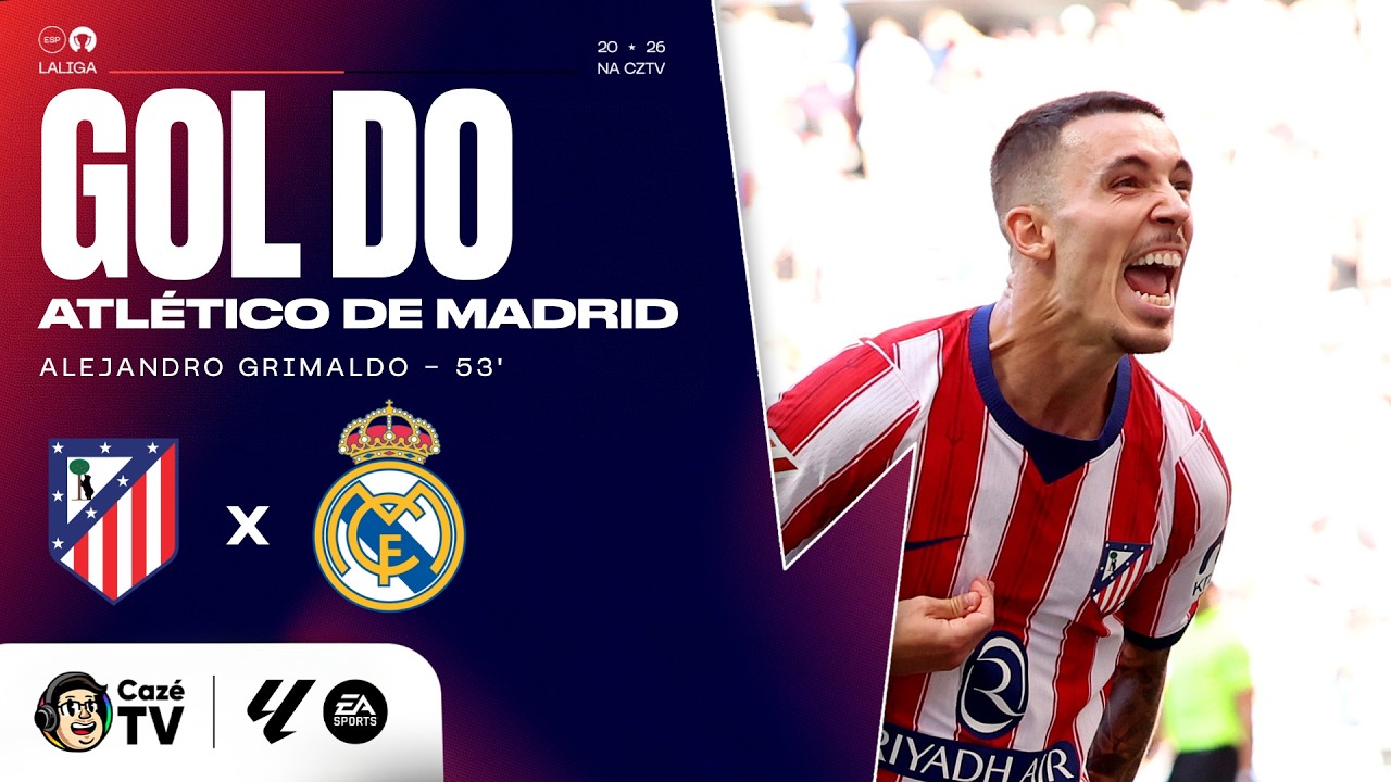 GOL DO ATLÉTICO! GRIMALDO ABRE O PLACAR DE PÊNALTI CONTRA O REAL MADRID QUE TEM UM A MENOS EM LALIGA