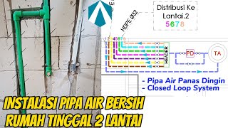 Desain instalasi air bersih dan instalasi pipa air panas dingin rumah tinggal 2 lantai