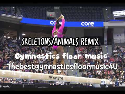 Skeletons/animals remix gymnastics floor music! (1 min) 