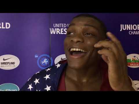 Mekhi Lewis wins gold at 74 kg at the 2018 Junior World Championships