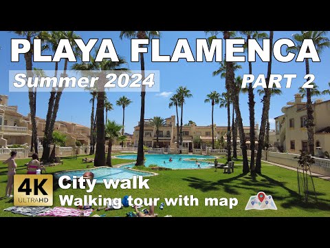 Playa Flamenca - City walk, part 2 - Spain | Costa Blanca - Walking tour [4k 60 fps]