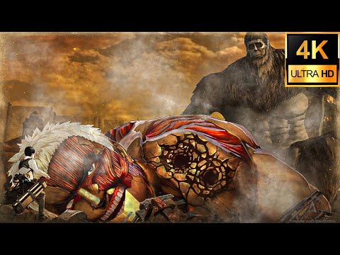 Attack On Titan 2 | Beast Titan Zeke vs Armored Titan Reiner Boss Fight Gameplay 4K UHD