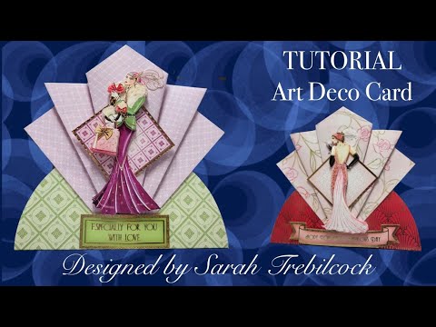 Tutorial Art Deco handmade shaped card design folds flat paper folding Cardmaking ideas Inspiration