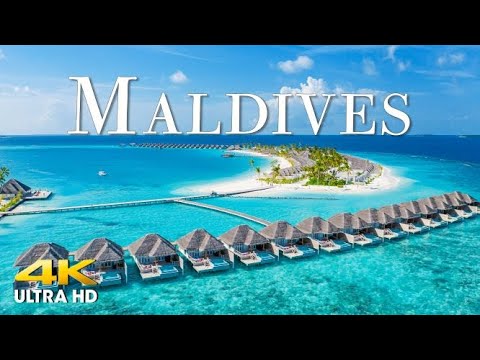 FLYING OVER MALDIVES (4K UHD) Beautiful Nature Scenery with Relaxing Music (4K Video Ultra HD)