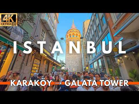 Istanbul Turkey 2025 | Karaköy to Galata Tower 4K Walking Tour | Street Food & Restaurants