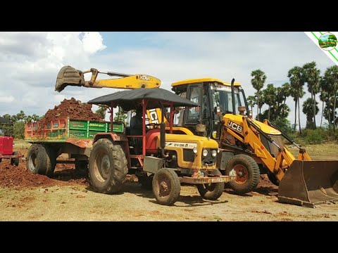 JCB and Tractor Videos | HMT Tractor 3522 Fully loaded by JCB 3DX Video | CTVL