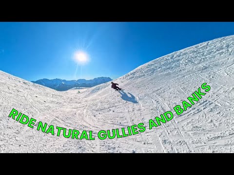 如何在溝谷、天然半管和傾斜斜坡上滑雪 (How to Snowboard Gullies, Natural Halfpipes, Tilted Slopes)