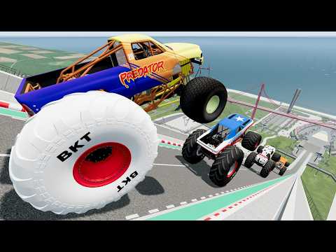Epic High Speed Monster Truck Jumps And Crashes #088 - BeamNG Drive