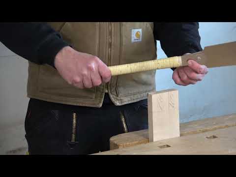 3.) Wie man sägt (mit einer Ryoba, längs zur Faser)