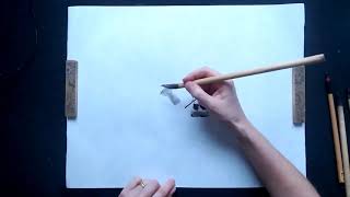 Ink painting - the ox and the musician