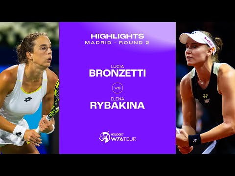 Теннис Lucia Bronzetti vs. Elena Rybakina | 2024 Madrid Round 2 | WTA Match Highlights