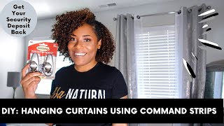 HOW TO HANG CURTAINS WITH COMMAND HOOKS| NO HOLES OR TOOLS| APARTMENT FRIENDLY