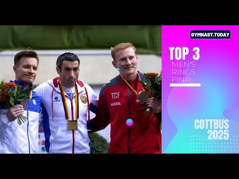 Top 3 in Men's Still Rings Final - 2025 Cottbus Gymnastics Apparatus World Cup