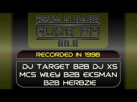 Wiley + Eksman + Herbzie | DJ Target B2B DJ XS | Rude 88.2 FM | Drum & Bass 1998 Pirate Radio London