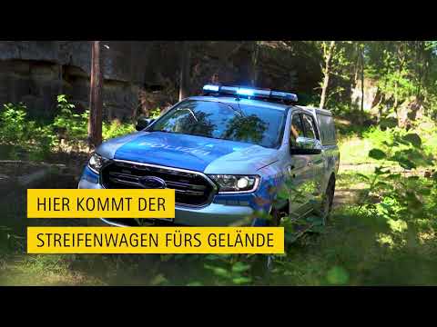 Der "Gelände-Streifenwagen" Ford Ranger  der Polizei Sachsen im Einsatz