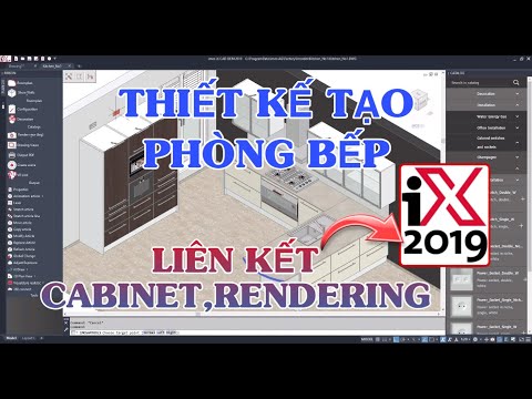 Imos iX-2019 Cad Cam  ►Thiết kế tạo phòng bếp liên kết tủ phối cảnh .Phần 2