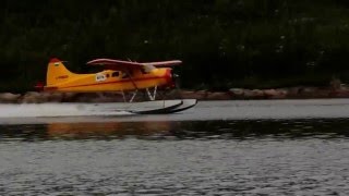 Our Beaver Floatplane taking off & landing at Separation Point (mouth of Eagle River) - June 2015