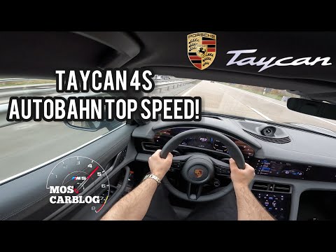 PORSCHE TAYCAN 4S AUTOBAHN TOP SPEED POV// BY MOSCARBLOG