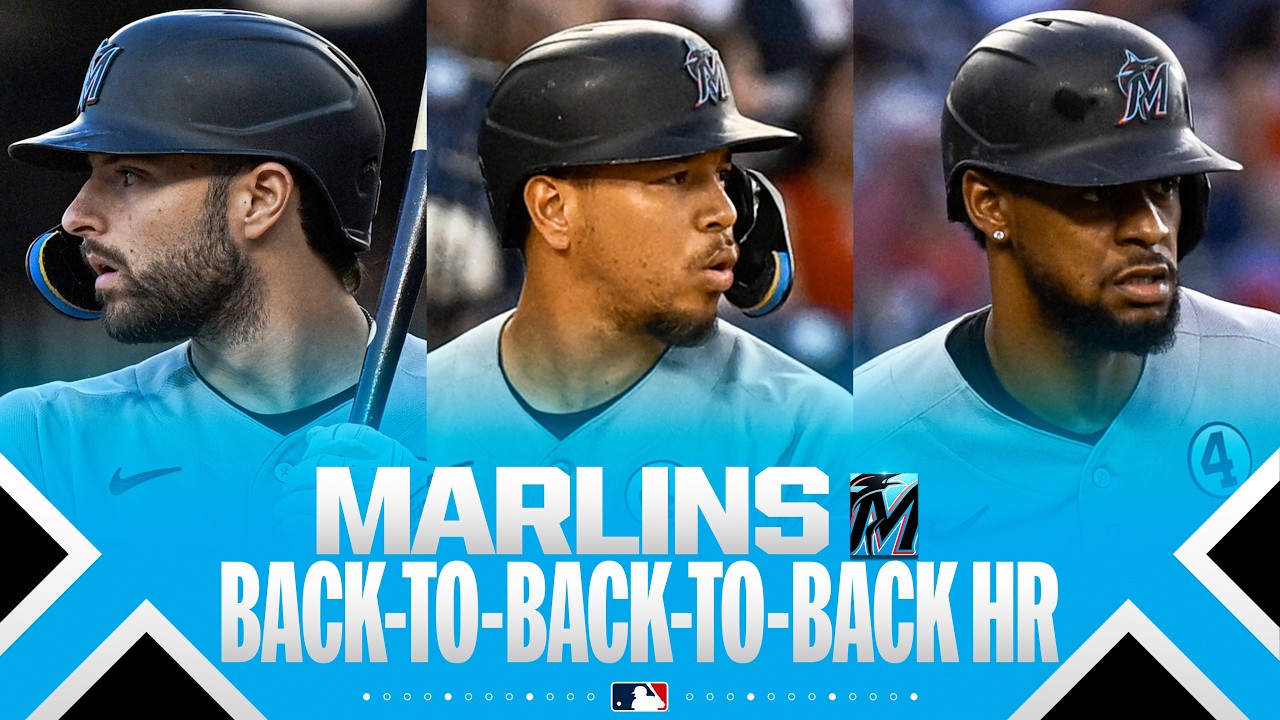 BACK-TO-BACK-TO-BACK HOMERS for the Marlins! (Their first 3 hits of the game) 🐟 | MLB Highlights