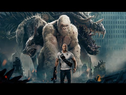 Giant Gorilla Vs Giant Crocodile Vs Flying Wolf   Rampage Movie Scene    Rampage 2018 Movie720p