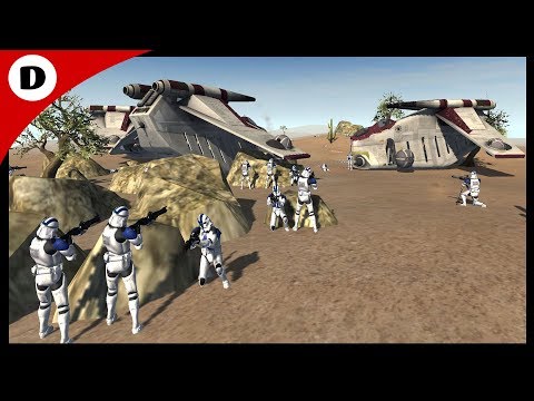 EMERGENCY GUNSHIP LANDING ~ Cpt. Rex in Peril! - Men of War Star Wars Mod