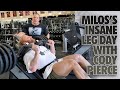 MILOS'S INSANE LEG DAY WITH CODY PIERCE AT POWERHOUSE LAS VEGAS!