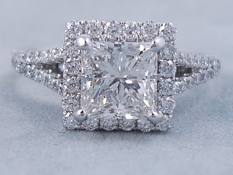 2.01 ctw Princess Cut Diamond Engagement Ring - BigDiamondsUSA