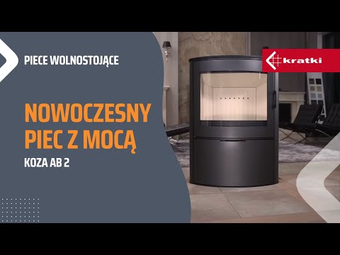 Piec KOZA AB 2 KRATKI - kominek piecyk wolnostojący, stalowy, z rusztem, nowoczesny, duża moc