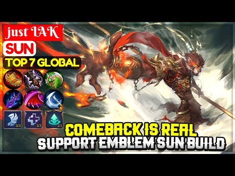 Comeback Is Real, Support Emblem Sun Build [ Top Global Sun ]  just IAK - Mobile Legends