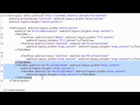 Android Developing Applications Tutorial 111 Tablelayout And Intro Sqlite Database