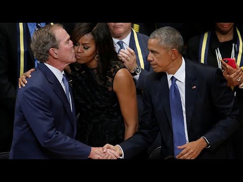 ميشيل أوباما عن بوش "هو صديقي في الجريمة وأنا احبه حتى الموت"…