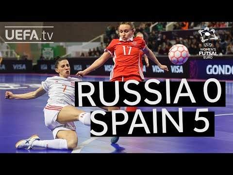UEFA Women's Futsal EURO Semi-final highlights: Russia 0-5 Spain