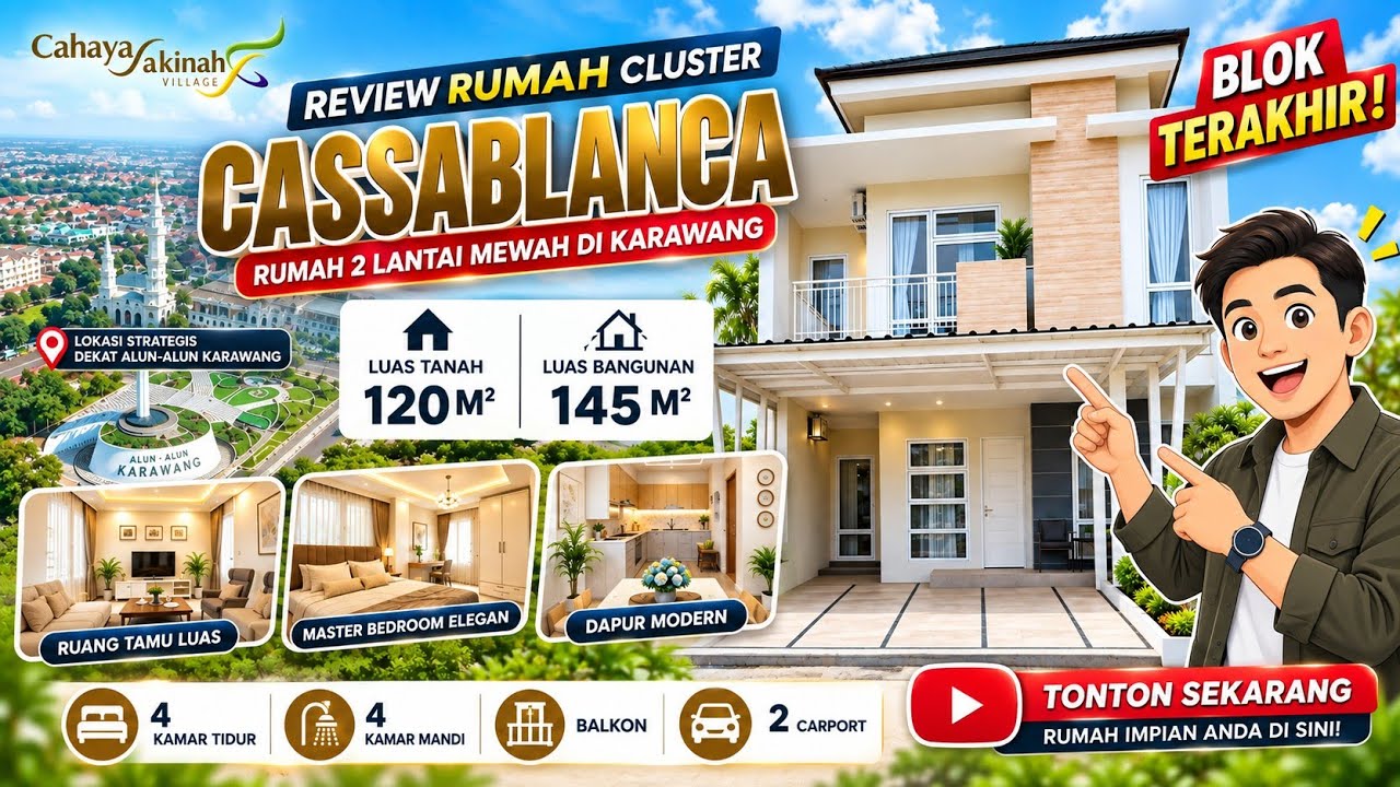 House LA 120 BA 145 Cahaya Sakinah Village Karawang 4BR 4BA