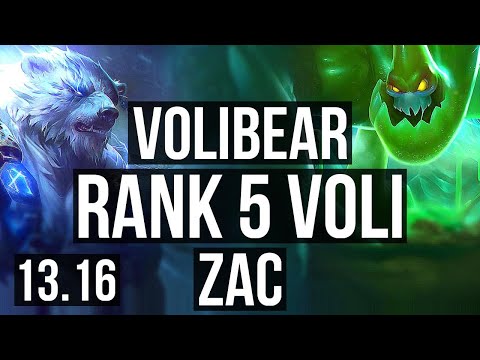 VOLI vs ZAC (TOP) | Rank 5 Voli, 4/1/3 | TR Master | 13.16