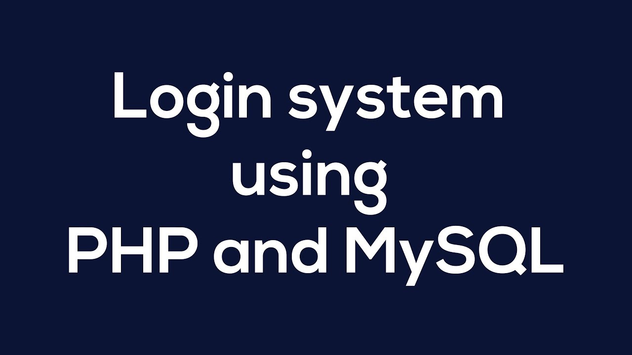 Login script with PHP and MySQL