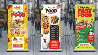 3+ Fast Food Restaurant Roll Up Banner Photoshop Tutorial Part 1