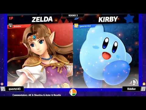 Riddler (Zelda) vs qwertz143 (Mii Gunner/Kirby) - SSB India April 2