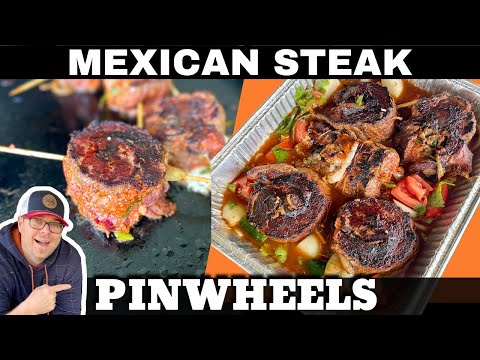 Mexican Flank Steak Pinwheels - Recipe Testing -- Griddle Seared then Braised on the Grill!