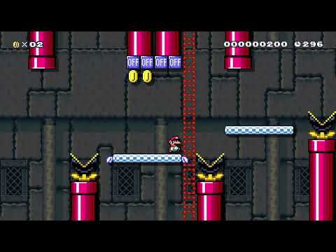 Blue Platforming Level by Atticus: 🍄Super Mario Maker 2 ✹Switch✹ #bxl