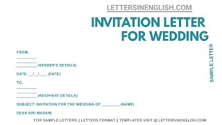 Invitation Letter for Wedding – How To Write Invitation Letter for Wedding