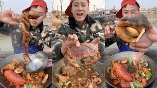 Download lagu Fisherman Dagang cooked lobster, scallops, conch, octopus, king crab, kelp, squid, and prawns#yummy mp3