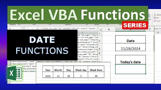 Excel VBA Functions: Date Functions