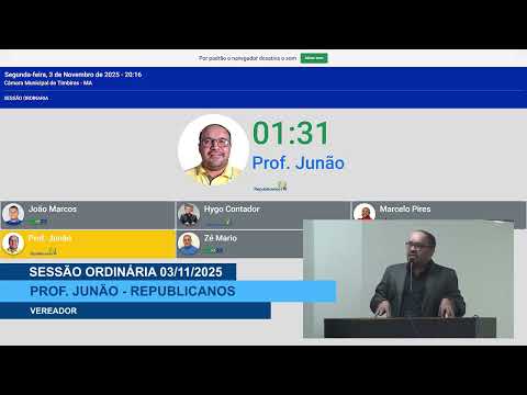  SESSÃO DIA 03/11/2025 – PRONUNCIAMENTO DO VEREADOR PROF. JUNÃO