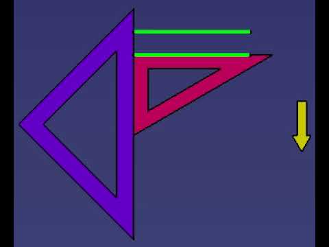 Constructia de drepte paralele orizontale folosind doua echere