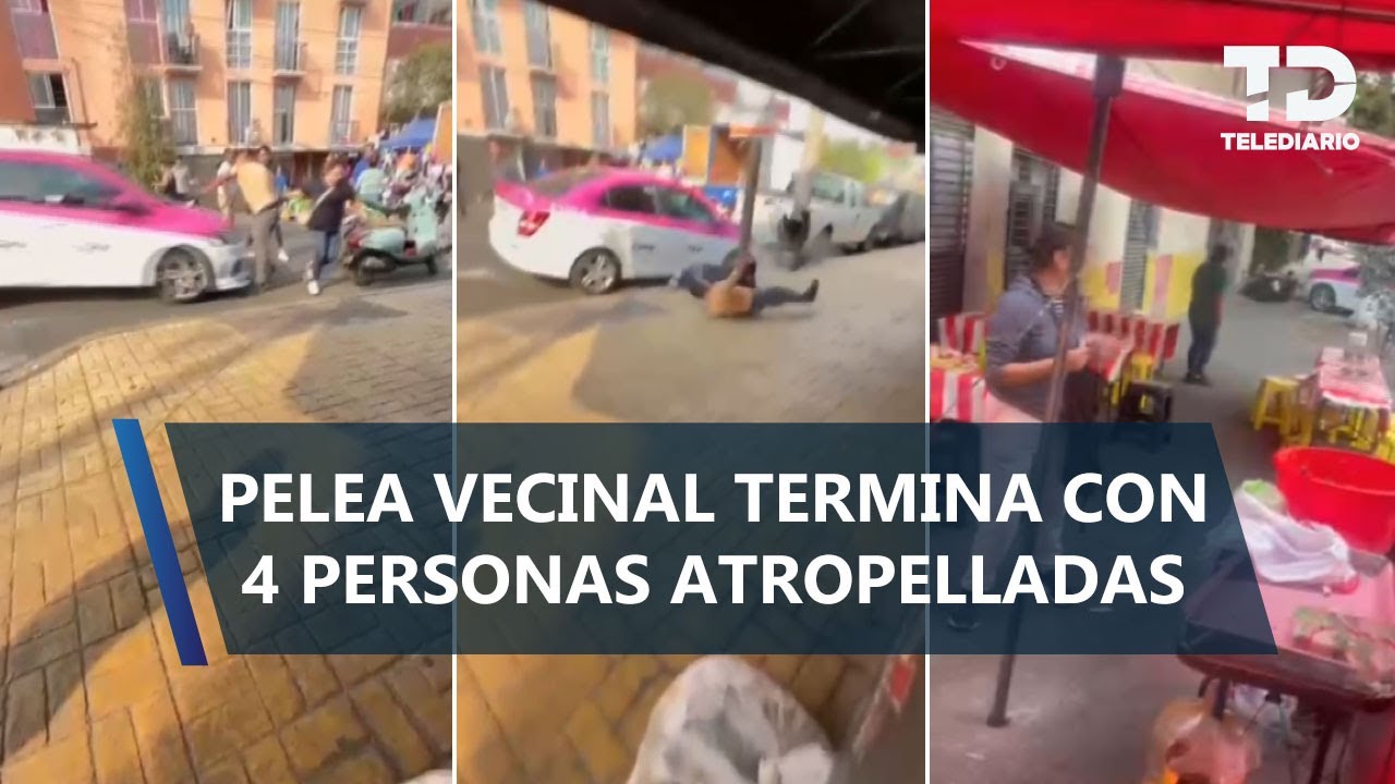 Taxista embiste a cuatro personas tras riña vecinal en la colonia Moctezuma